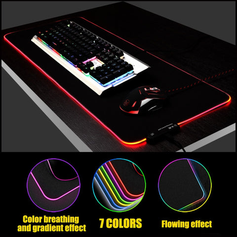 Gaming LED Illuminated Anti-slip Locking Edge Pad