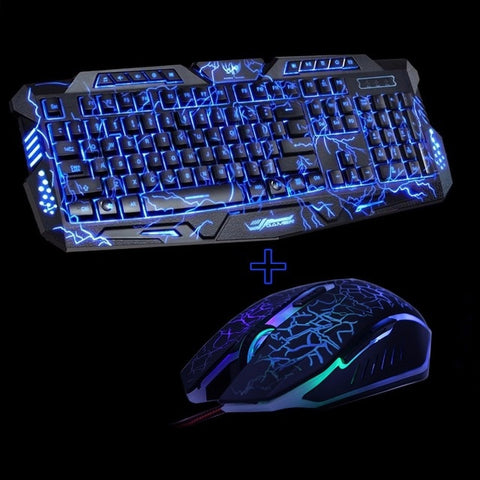 LED Breathing Backlight Pro Gaming Keyboard Mouse Set